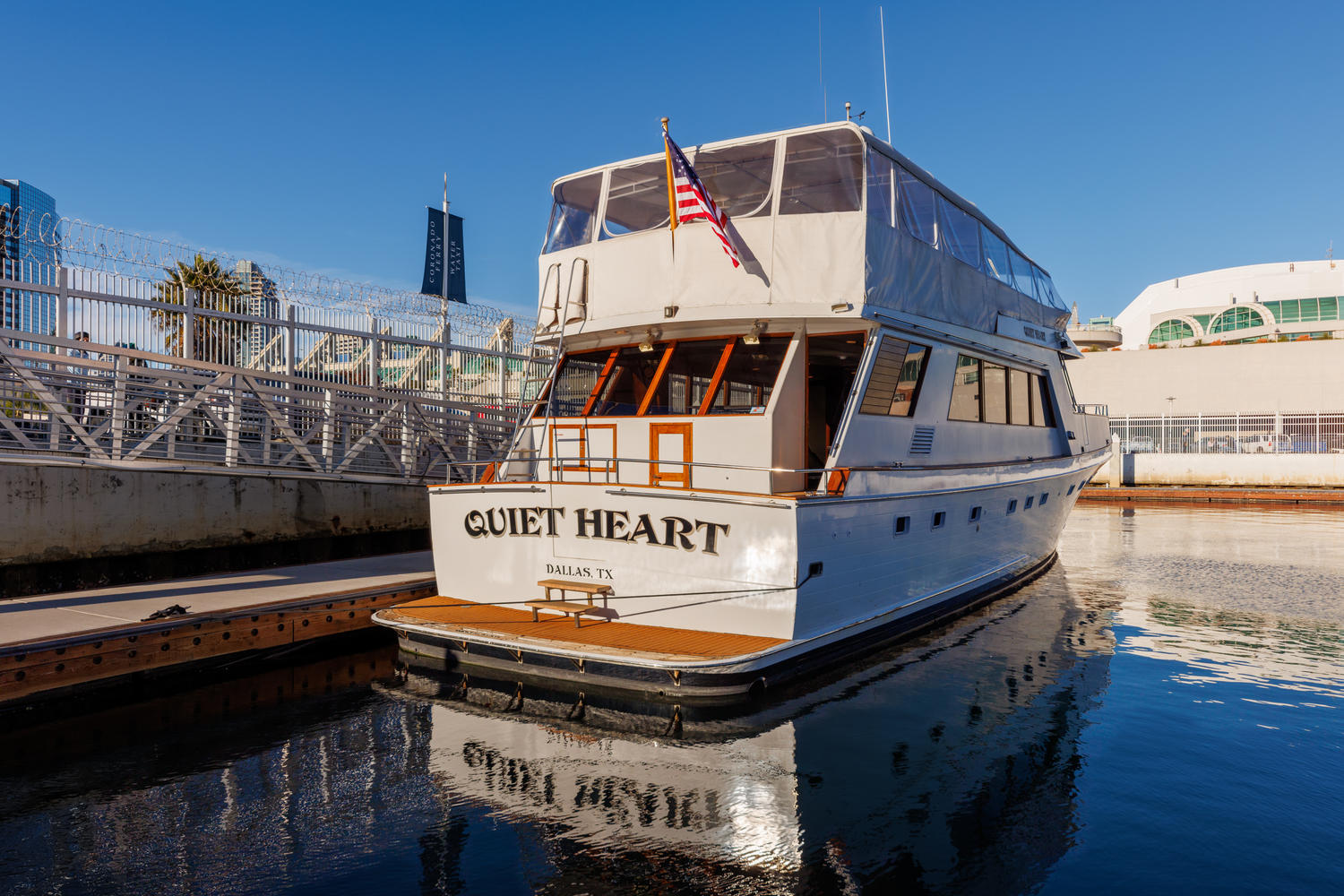 Aft Deck – From the Pier | A welcoming first impression from the dock.