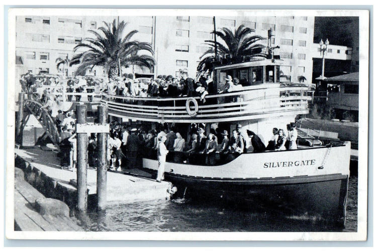 A postcard of the Silvergate in the 1940's at the foot of Broadway