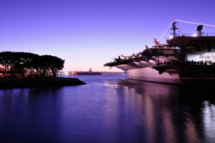 U.S.S. Midway during the Parade of Lights