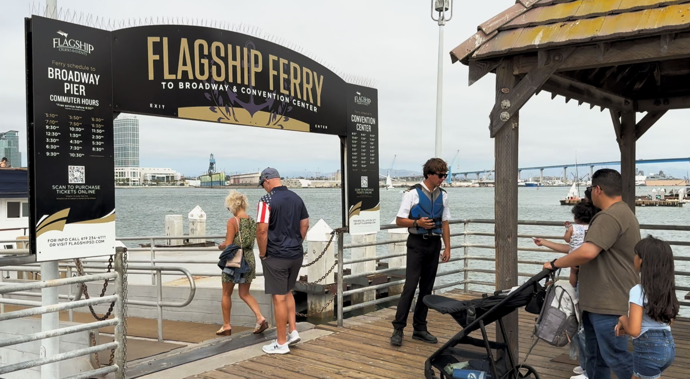 Passengers boarding the Flagship Ferry